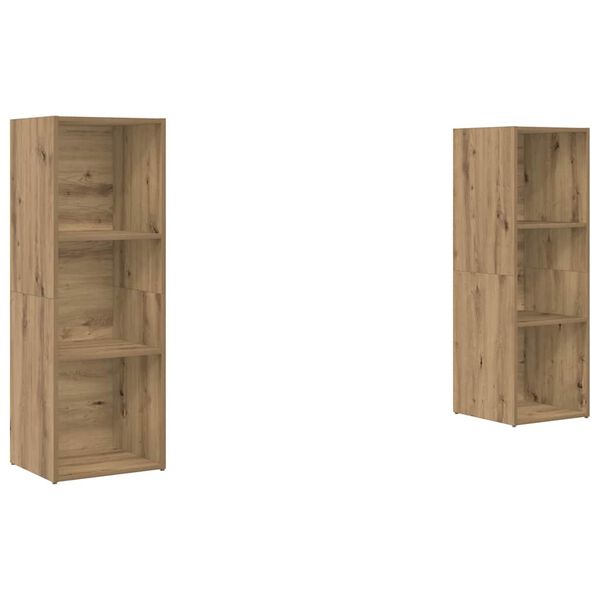vidaXL Комплект ТВ шкаф 2 pcs Дъб 107 x 35 x 37 cm Инженерно дърво