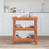 vidaXL Работна маса с рафт Кафяво с восъчно покритие 78,5 x 50 x 80 см