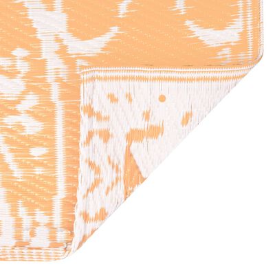 vidaXL Килим за открито, оранжево и бяло, 160x230 см, PP