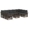 vidaXL Градински Софа Комплект 10 pcs Сиво полиратан