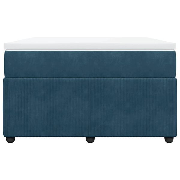 vidaXL Боксспринг легло с матрак, тъмносиньо, 120x200 см, кадифе