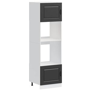 vidaXL Шкафове за фурна, 2 бр. "Kalmar", черни, инженерно дърво