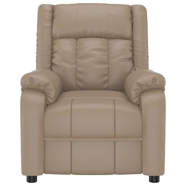 vidaXL Изправящ масажен стол, капучино, изкуствена кожа