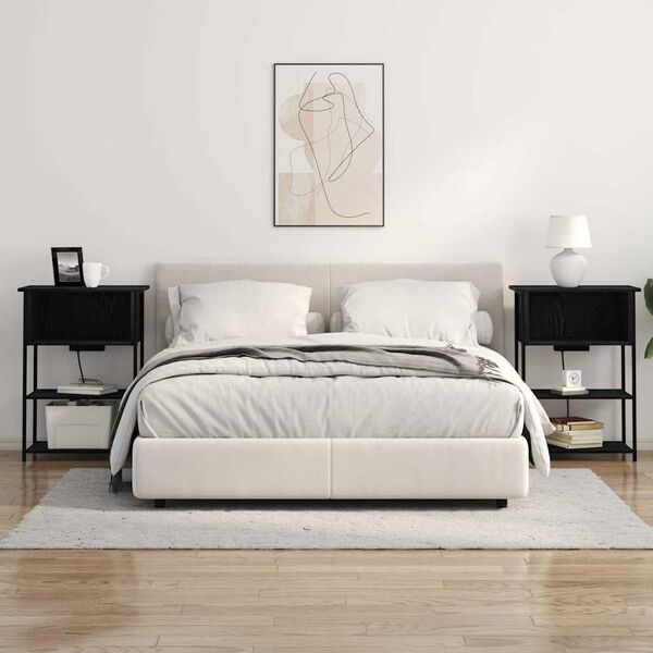 vidaXL Нощен шкаф Черния дъб 55 x 31 x 76 см Инженерно дърво