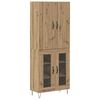 vidaXL Висок шкаф 2 pcs Дъб 69,5 x 34 x 180 см Инженерно дърво