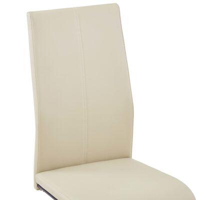 vidaXL Конзолни трапезни столове, 4 бр, капучино, изкуствена кожа