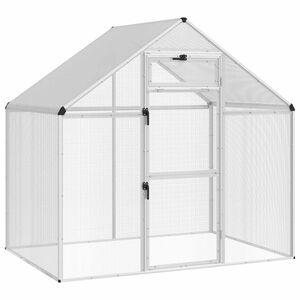 vidaXL Клетка за птици Сребристо 181,5 x 112 x 173,5 см