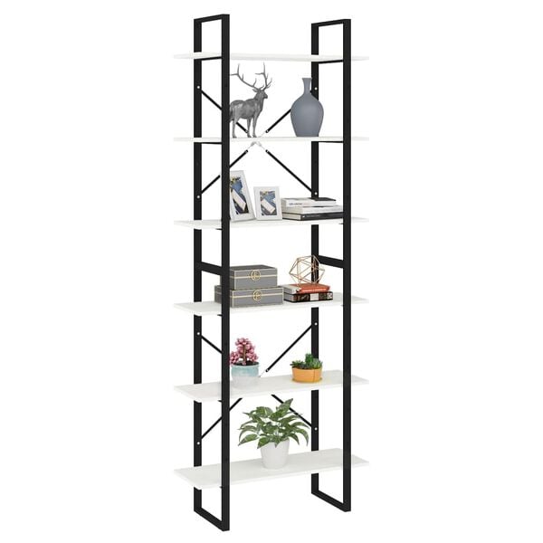 vidaXL Висок шкаф, бял, 80x30x210 см, борово дърво масив