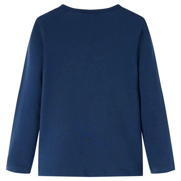 Детска тениска с дълъг ръкав, нейви синьо, 128