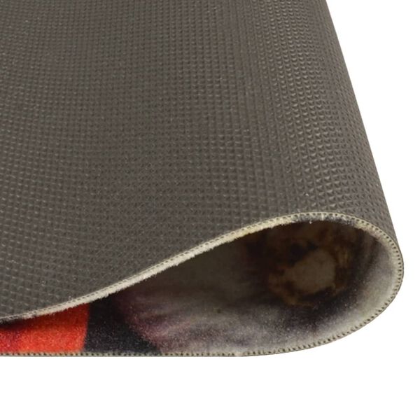 vidaXL Кухненско килимче, перящо се, вино и вечеря, 45x150 см, кадифе