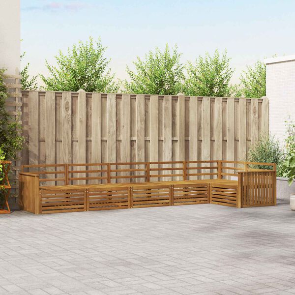 vidaXL Комплект дивани за открито 6 pcs Естествен