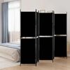vidaXL Параван за стая, 5 панела, черен, 250x180 см, текстил
