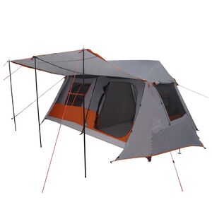 vidaXL Тунелна палатка Сив и оранжев 400 x 278 x 182 см