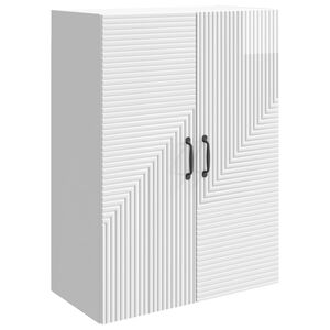 vidaXL Стенно шкафче Бял гланц 66 x 34,5 x 90 см Инженерна дървесина