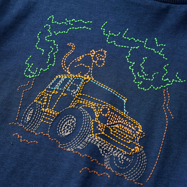 Детска тениска с дълъг ръкав, нейви синьо, 128