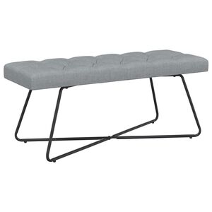 vidaXL Пейка с копчета Светлосиво 110 x 40 x 46 cm Текстил