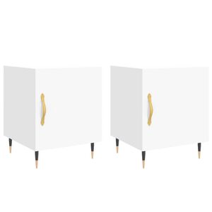 vidaXL Нощни шкафчета 2 бр бели 40x40x50 см инженерно дърво