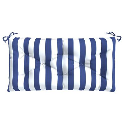vidaXL Възглавници за външни пейки 2 бр синьо-бели 100x50x7 см плат