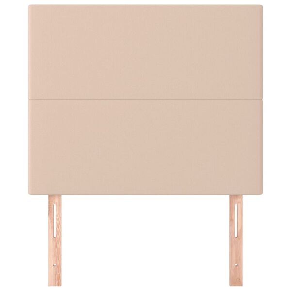 vidaXL Табла за легло, цвят капучино, 90x5x118/128 см, изкуствена кожа