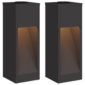 vidaXL Слънчев LED светлинен указател 2 бр. Топло бяло 18 x 18 x 50 см