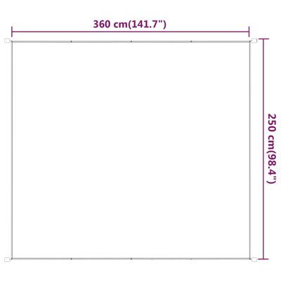 vidaXL Вертикален сенник, бежов, 250x360 см, оксфорд плат