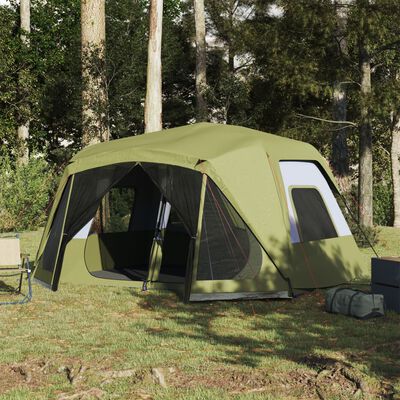vidaXL Семейна палатка 10 души зелен бързо освобождаване водоустойчива