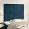 vidaXL Табла за легло, тъмносиня, 80x5x118/128 см, кадифе
