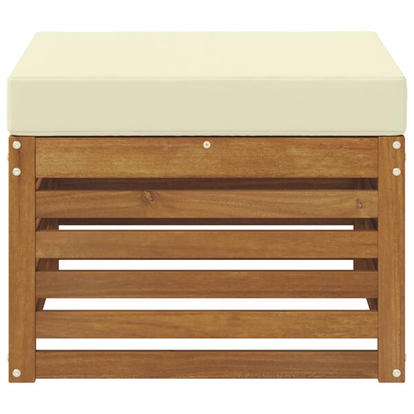 vidaXL Външна табуретка Солидно акациево дърво Естествен