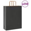 vidaXL Хартиени торбички 250 бр с дръжки черни 32x12x42 см