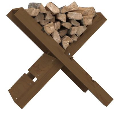 vidaXL Поставка за дърва меденокафява 47x39,5x48 см борово дърво масив