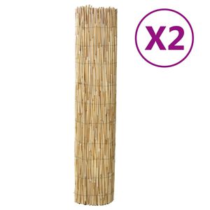 vidaXL Тръстикови огради, 2 бр, 150x500 см