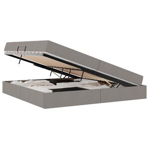 vidaXL Легло с място за съхранение и матрак Таупе 200 x 200 cm