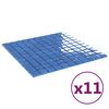 vidaXL Мозайка плочка 11 pcs Синьо 50 x 50 cm Стъкло