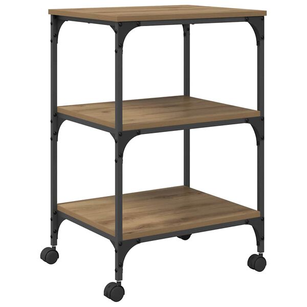 vidaXL Стойка за принтер Дъб 50 x 41 x 75 см Инженерно дърво