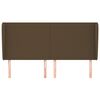 vidaXL Горна табла за легло с уши, тъмнокафява, 163x23x118/128см, плат