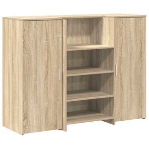 vidaXL Приемно бюро, дъб сонома, 135x50x103,5 см, инженерно дърво