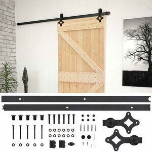 vidaXL Преплъзваща се врата 100 x 210 cm Масивна борова дървесина