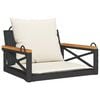 vidaXL Пейка-люлка с възглавници, черна, 63x62x40 см, полиратан