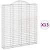 vidaXL Габионни кошници арка 13бр 200x30x220/240 см поцинковано желязо