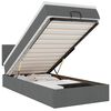 vidaXL Османска легло с матрак и LED, тъмносиво, 90x200 см, плат
