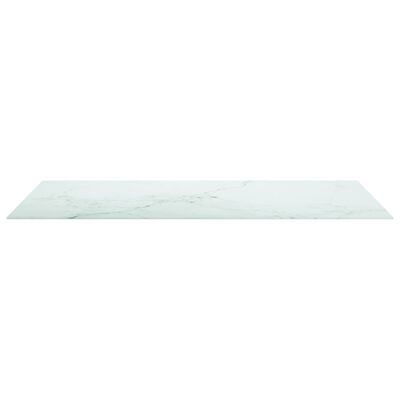vidaXL Плот за маса бял 120x65см 8мм закалено стъкло с мраморен дизайн