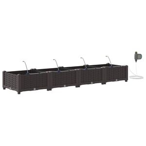 vidaXL Градинска саксия 4 бр. Кафяво 160 x 40 x 22 см ПП