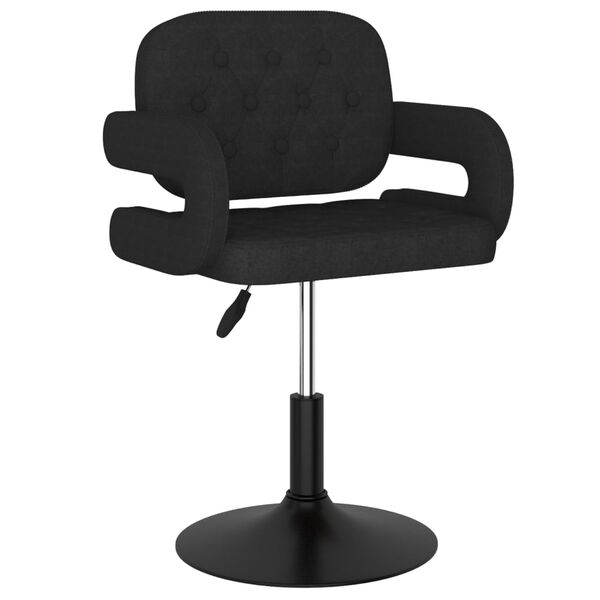 vidaXL Въртящи се трапезни столове, 2 бр, черни, текстил