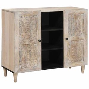 vidaXL Служебен шкаф Избелено бяло 90 x 33 x 75 см