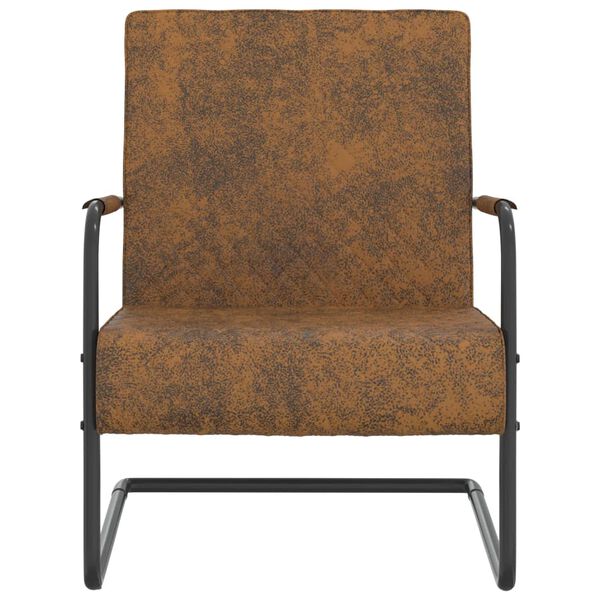 vidaXL Конзолен стол, кафяв, текстил