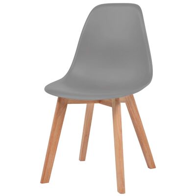 vidaXL Трапезни столове, 6 бр, сиви, пластмаса