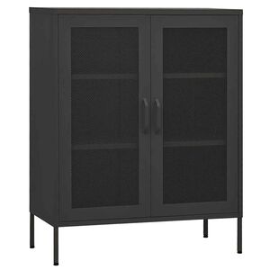 vidaXL Шкаф за съхранение, антрацит, 80х35х101,5 см, стомана
