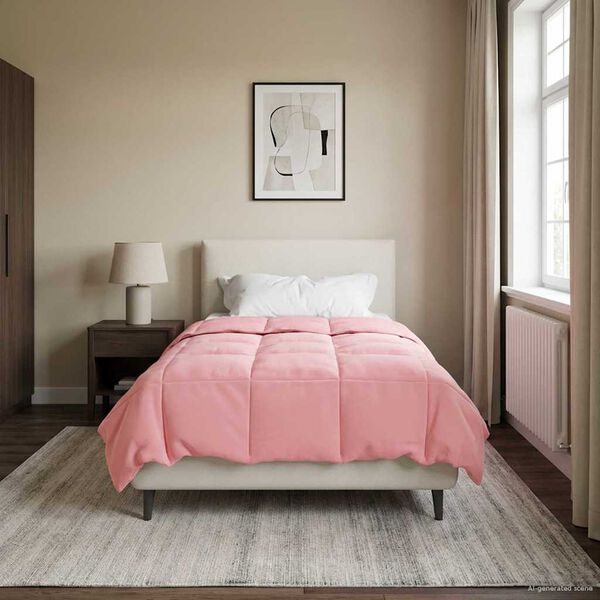 vidaXL Пълно годишно юрганче Патичено Розово 155 x 200 см Микрофибър