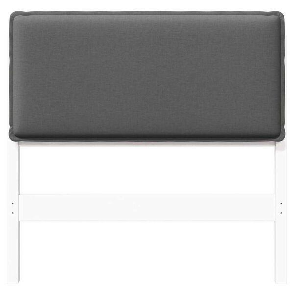 vidaXL Тапицирана табла Бяло и светло сиво 100 cm Солидно борово дърво