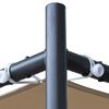 vidaXL Беседка с наклонен покрив, 400x400x270 см, бежова, 180 г/м&sup2;